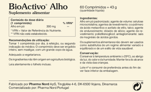 BioActivo Alho -60comp.  300mg - Image 3