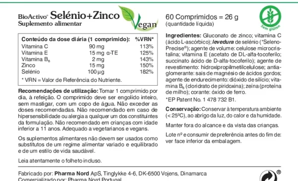 BioActivo Selénio+Zinco - 60 cáps. - Image 2