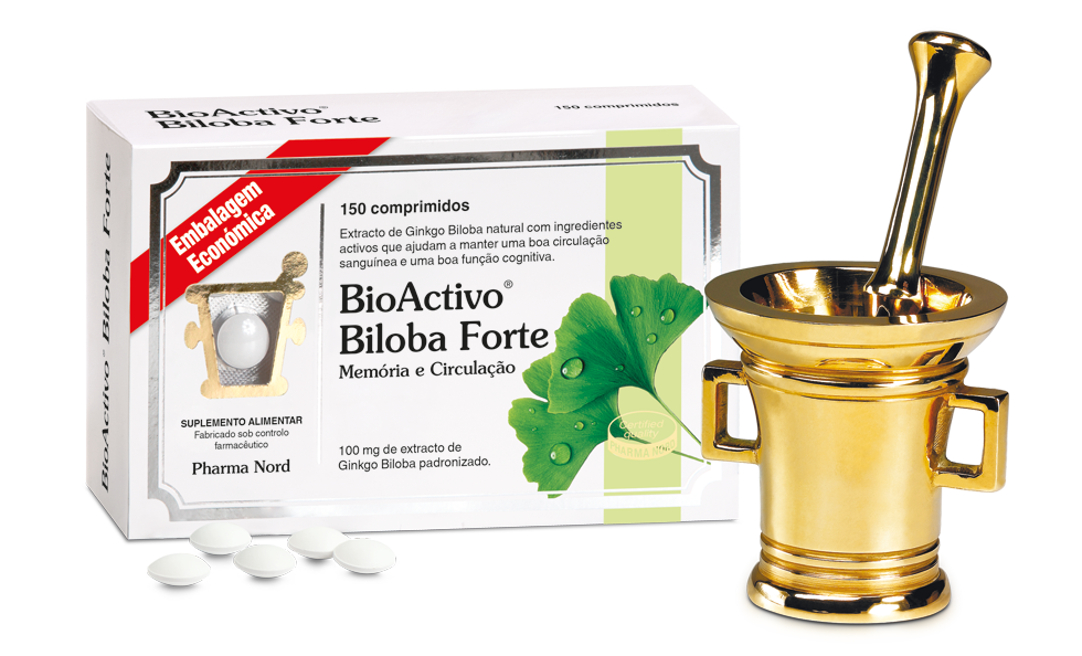 Extracto de folhas secas de Ginkgo biloba padronizado- 150comp.  100mg