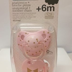 silicone mamilo chupeta anatômica + broche pinza  + 6m Suavinex