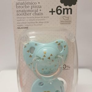 Chupeta anatômica + broche pinza  + 6m Suavinex