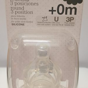 Suavinex Tetina Redonda Silicone 3 Posições Boca Larga +0m 2 unidades