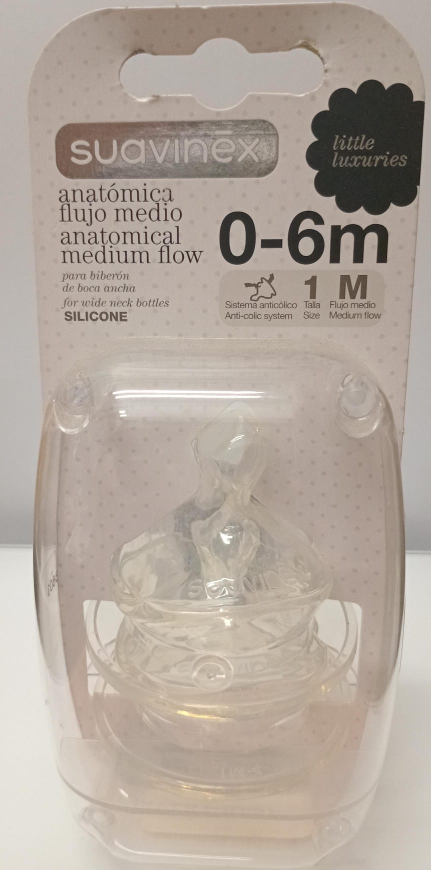 Suavinex Tetina Anatômica Silicone Fluxo Médio 0-6m 2 unidades