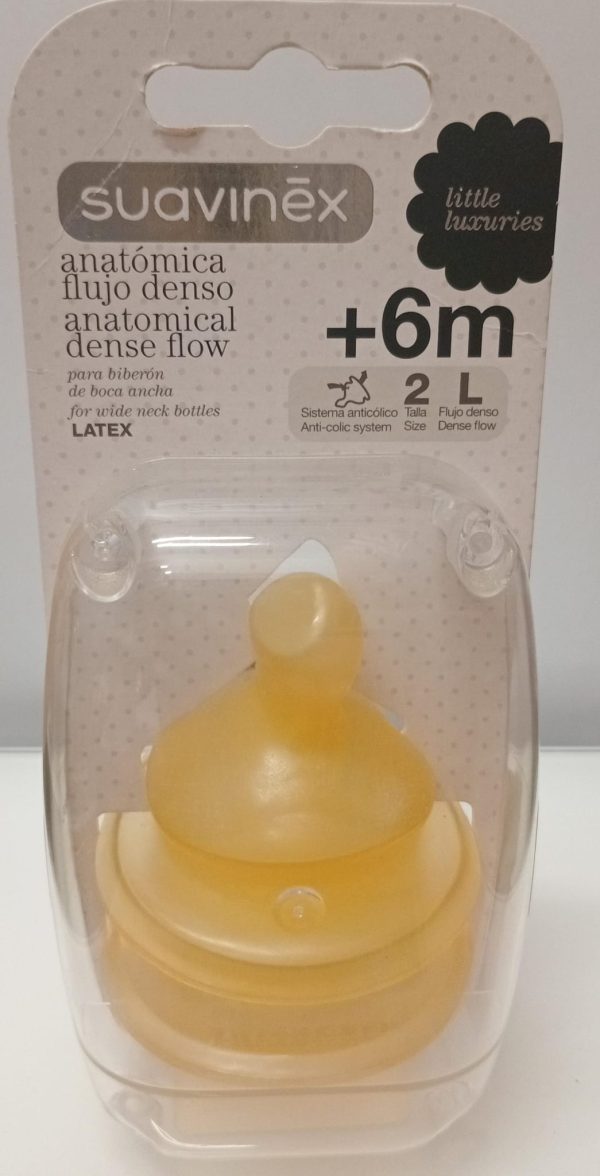 Suavinex ™ tetina anatômica boca em látex boca larga 2L + 6M 2uds