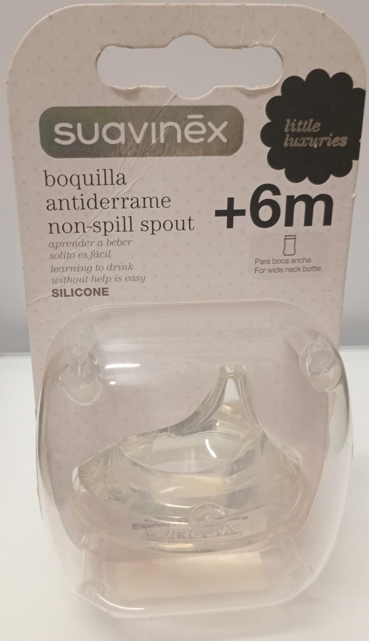 Suavinex - Treino de babete de silicone de substituição. Sistema anti-derrame. +6 Meses