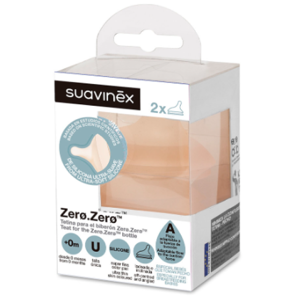 Tetina Zerozero cólicas  Silicone Cólicas  fluxo A x2 - Suavinex