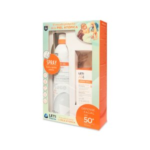 LETI AT4 PACK DEFESA FACIAL PARA PELE ATÓPICA SPF50 50 ML + SPRAY SPF50 200 ML