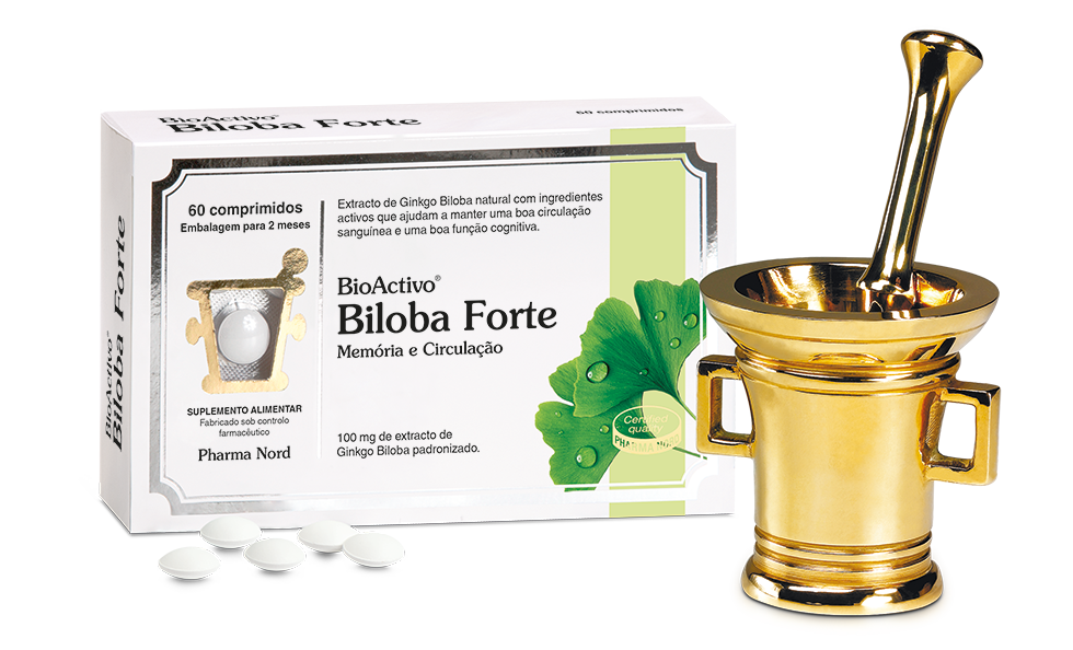 Extracto de folhas secas de Ginkgo biloba padronizado- 60 comp.  100mg